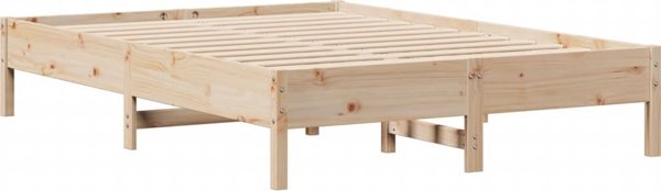 vidaXL Κρεβάτι με ράφι, χωρίς στρώμα, 140x200 εκ., συμπαγές πεύκο