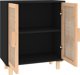 vidaXL vidaXL Komoda, czarna, 60x30x70 cm, lita sosna i naturalny rattan