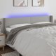 Μετωπικό προσκέφαλο κρεβατιού vidaXL με LED, ανοιχτό γκρι, 163x16x78/88 εκ., ύφασμα