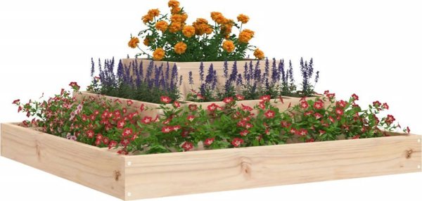 vidaXL Donica, 80x80x27 cm, lite drewno sosnowe
