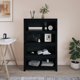 vidaXL Βιβλιοθήκη, Μαύρη, 80x35x126 εκ, Συμπαγές Πεύκο