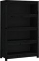 vidaXL Βιβλιοθήκη, Μαύρη, 80x35x126 εκ, Συμπαγές Πεύκο