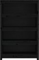 vidaXL Βιβλιοθήκη, Μαύρη, 80x35x126 εκ, Συμπαγές Πεύκο