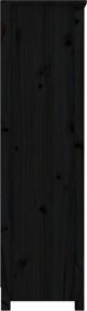vidaXL Βιβλιοθήκη, Μαύρη, 80x35x126 εκ, Συμπαγές Πεύκο