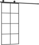vidaXL Συρόμενη πόρτα με μηχανισμό, 90x205 cm, γυαλί ESG και αλουμίνιο