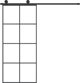 vidaXL Συρόμενη πόρτα με μηχανισμό, 90x205 cm, γυαλί ESG και αλουμίνιο