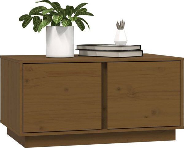 vidaXL Stolik kawowy miodowy braz 80x50x40 cm lite drewno sosnowe