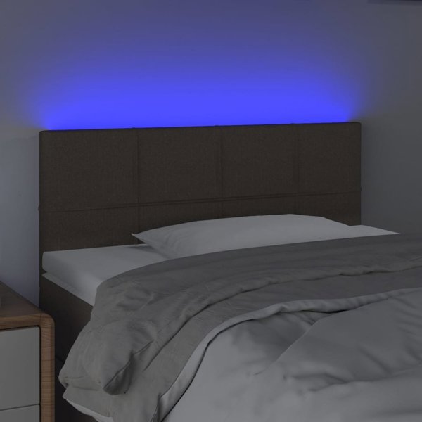 vidaXL προσκέφαλο κρεβατιού με LED, taupe, 90x5x78/88 cm, ύφασμα