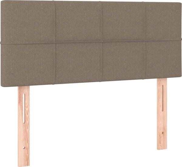 vidaXL προσκέφαλο κρεβατιού με LED, taupe, 90x5x78/88 cm, ύφασμα
