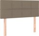 vidaXL προσκέφαλο κρεβατιού με LED, taupe, 90x5x78/88 cm, ύφασμα