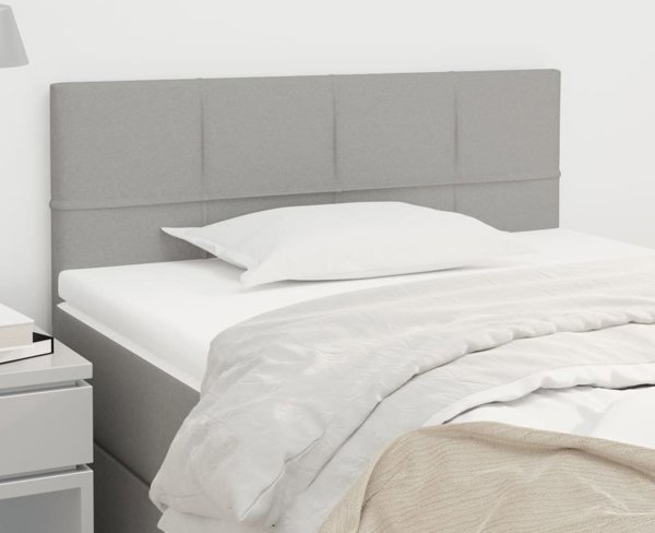 vidaXL Κεφαλάρι για κρεβάτι, ανοιχτό γκρίζο, 90x5x78/88 cm, ύφασμα
