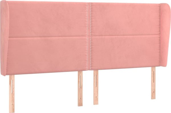 vidaXL Τελευταίο προσκέφαλο uszak, ροζ, 163x23x118/128 εκ., βελούδο
