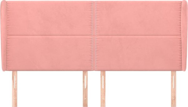 vidaXL Τελευταίο προσκέφαλο uszak, ροζ, 163x23x118/128 εκ., βελούδο