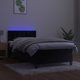 vidaXL Lozko kontynentalne z materacem i LED czarny aksamit 90x200 cm