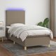 vidaXL Kontinentalno krebati me mattress, taupe, 90x190 cm, tkanina