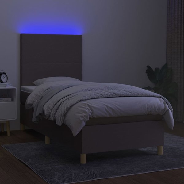 vidaXL Kontinentalno krebati me mattress, taupe, 90x190 cm, tkanina