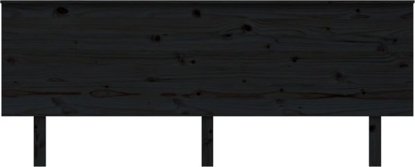 vidaXL Wezglowie lozka czarne 204x6x82,5 cm, lite drewno sosnowe