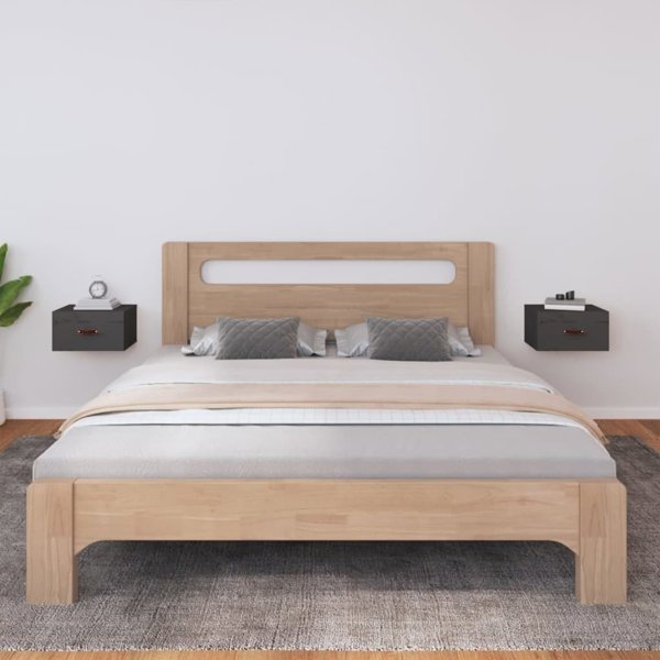 vidaXL Szafki νυκτερινές, κρεμαστές, 2 τεμάχια, 40x29,5x22 εκ, γκρι