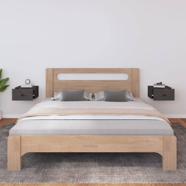 vidaXL Szafki νυκτερινές, κρεμαστές, 2 τεμάχια, 40x29,5x22 εκ, γκρι