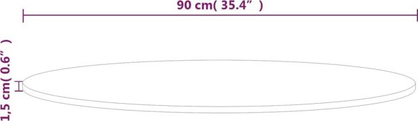 vidaXL Οβάλ Επιφάνεια Τραπεζιού, 90x1,5 εκ, Ακατέργαστο Δρύινο Ξύλο