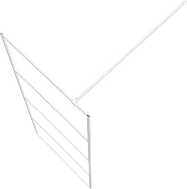 vidaXL Διαχωριστικό ντους, λευκό, 80x195 εκ., διάφανο ESG γυαλί