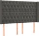 vidaXL Κεφαλάρι κρεβατιού με LED, σκούρο γκρι, 147x16x118/128 εκ., βελούδο