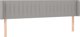 vidaXL Κεφαλάρι για κρεβάτι με LED, ανοιχτό γκρι, 203x16x78/88 εκ., ύφασμα