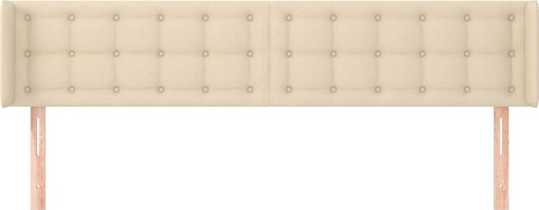 vidaXL Zaglowek uszak, kremowy, 183x16x78/88 cm, tkanina