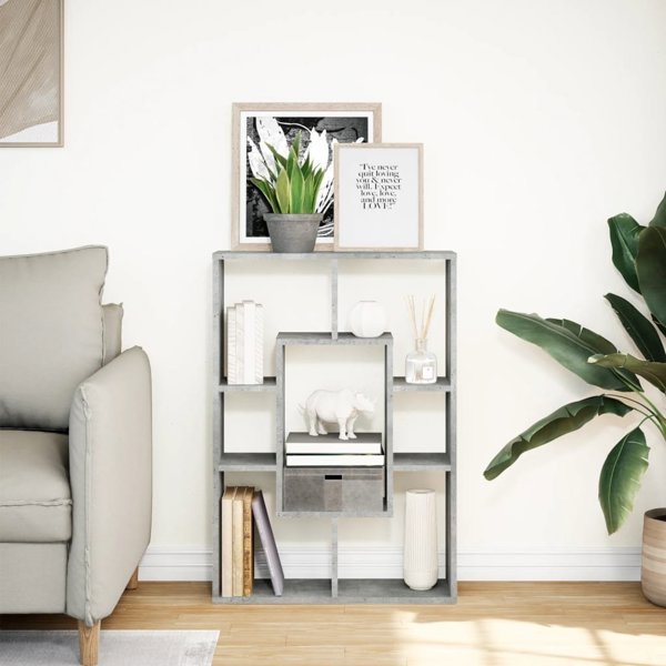 vidaXL Ραφιερες βιβλιων χρωμα μπετον γκρι 63x20x90 εκ