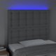 vidaXL Zaglowek do lozka z LED, jasnoszary, 90x5x118/128 cm, tkanina
