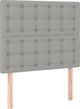 vidaXL Zaglowek do lozka z LED, jasnoszary, 90x5x118/128 cm, tkanina