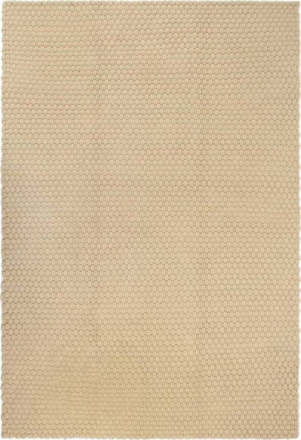 vidaXL Ορθογωνιο χαλι, φυσικο, 160x230 cm, βαμβακι