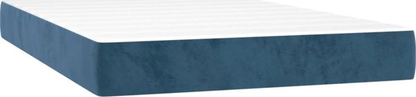 vidaXL Κρεβάτι κοντινένταλ με στρώμα και LED, μπλε βελούδο 120x200cm