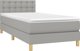vidaXL Λιτό Κρεβάτι Continental με Στρώμα, Ανοιχτό Γκρι, 90x200 cm, Ύφασμα