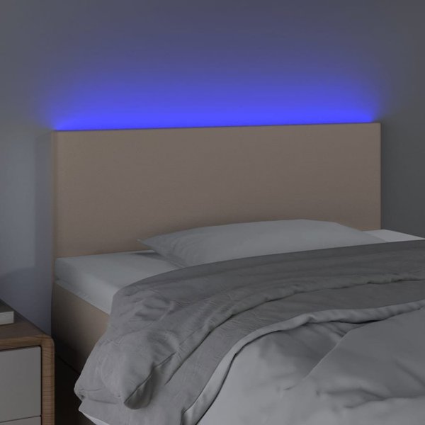 Κεφαλάρι κρεβατιού με LED, cappuccino, 80x5x78/88 cm, οικοδέρμα