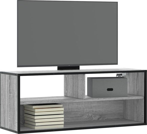 vidaXL Szafka pod telewizor, szary dab sonoma, 100x31x39,5 cm