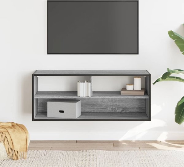 vidaXL Szafka pod telewizor, szary dab sonoma, 100x31x39,5 cm