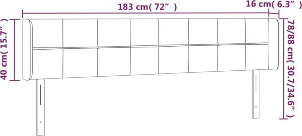vidaXL Κεφαλάρι uszak, ροζ, 183x16x78/88 cm, βελούδο