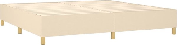 vidaXL Κρεβάτι κοντινεντάλ με στρώμα, κρεμ, 200x200 εκ, ύφασμα