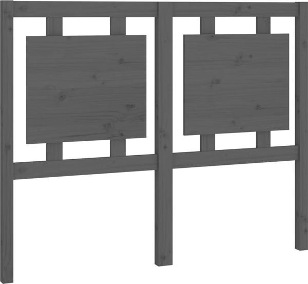 vidaXL Wezglowie lozka, szare, 125,5x4x100 cm, lite drewno sosnowe