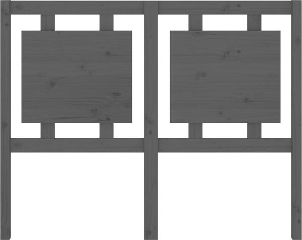 vidaXL Wezglowie lozka, szare, 125,5x4x100 cm, lite drewno sosnowe