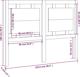 vidaXL Wezglowie lozka, szare, 125,5x4x100 cm, lite drewno sosnowe