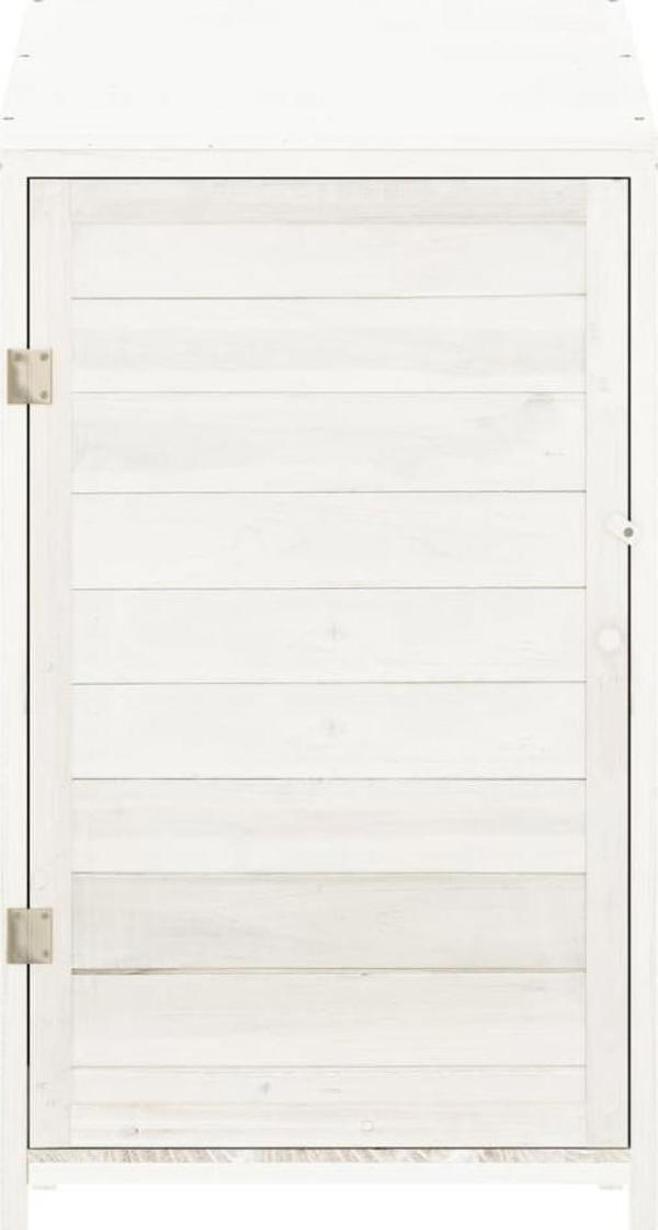 vidaXL Κήπος αποθήκη, λευκό, 55x52x112 cm, από φυσικό ξύλο έλατου