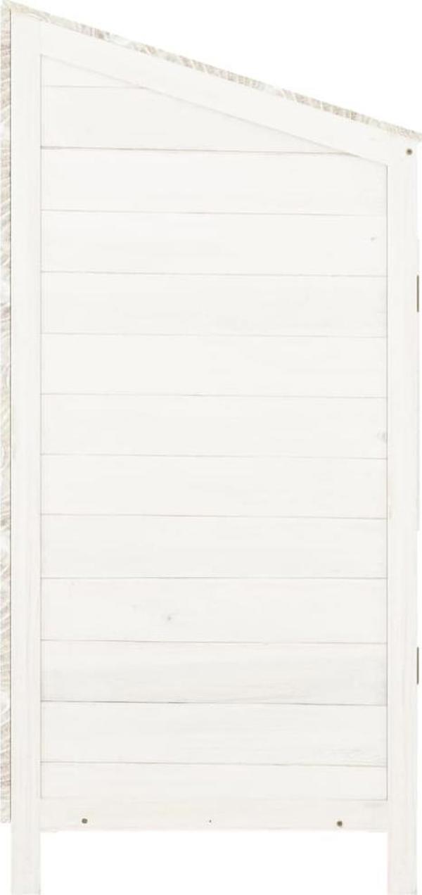 vidaXL Κήπος αποθήκη, λευκό, 55x52x112 cm, από φυσικό ξύλο έλατου