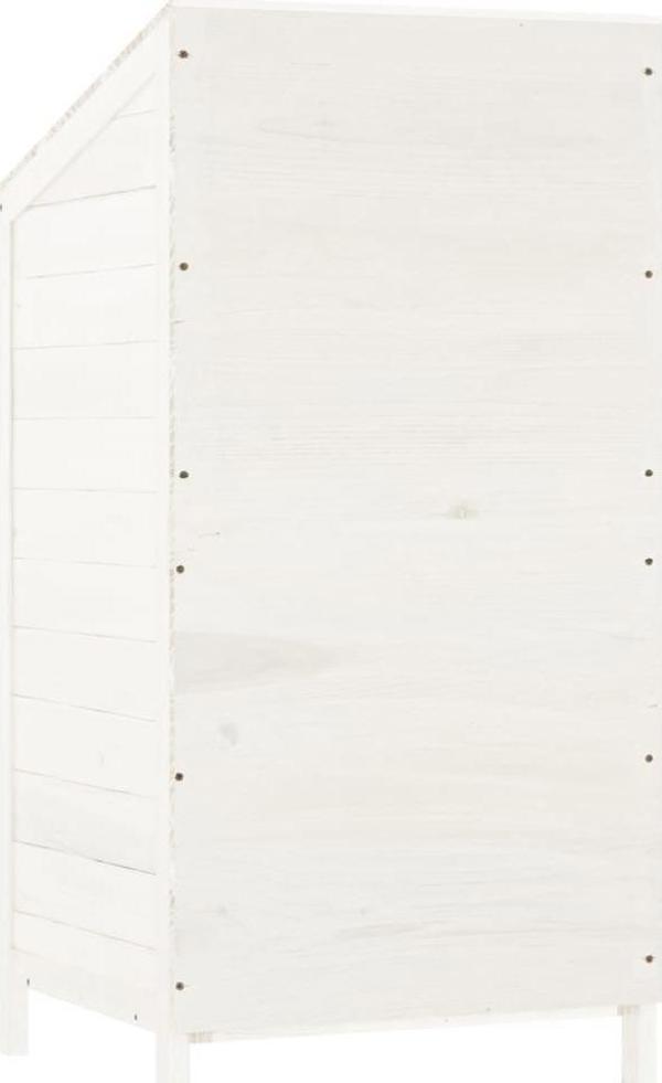 vidaXL Κήπος αποθήκη, λευκό, 55x52x112 cm, από φυσικό ξύλο έλατου