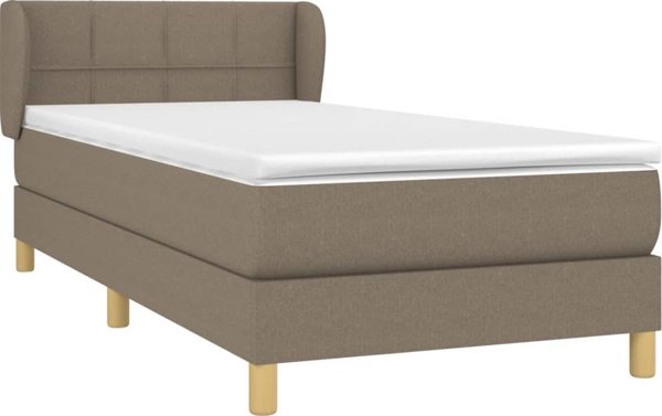 vidaXL Κρεβάτι Continental με Στρώμα, taupe, 80x200 cm, ύφασμα