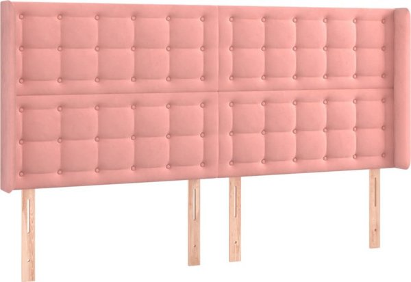 vidaXL Προσκεφαλο uszak, ροζ, 203x16x118/128 cm, βελούδινο