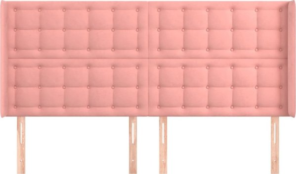 vidaXL Προσκεφαλο uszak, ροζ, 203x16x118/128 cm, βελούδινο