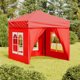 vidaXL Skladany namiot imprezowy ze scianami, czerwony, 2x2 m