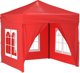vidaXL Skladany namiot imprezowy ze scianami, czerwony, 2x2 m